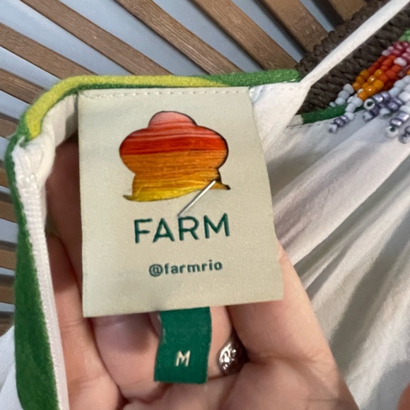 Farm Rio Tropical Print Midi Dress with Tie Shoulder Vacation Resort Bold - Picture 12 of 16